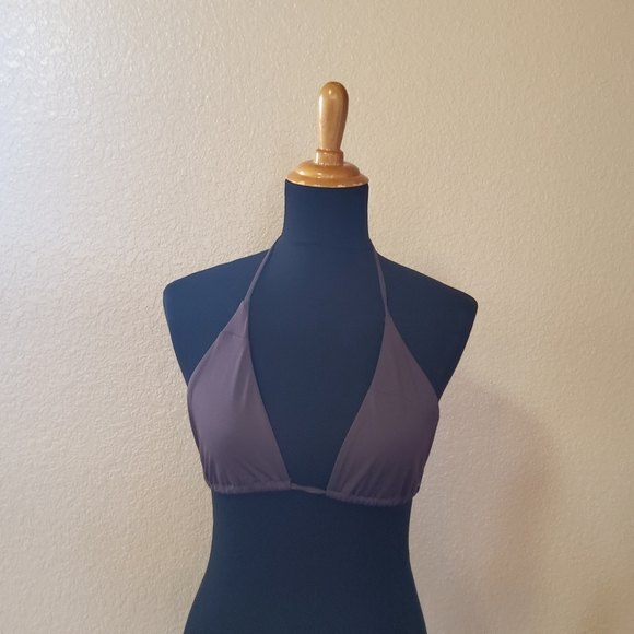 Volcom Bikini Swimsuit Triangle Top L Brown New - Picture 1 of 5